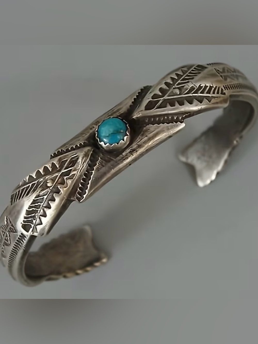 Western Bracelet Silver Turquoise Cuff Bracelet - Blue Stone